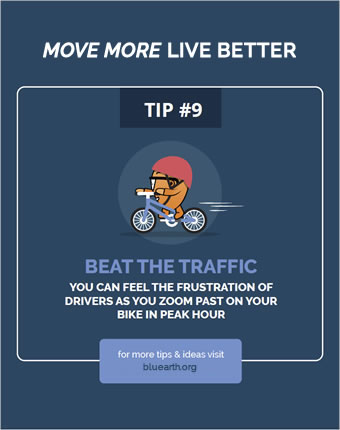 Tip: You can feel the frustration of drivers as you zoom past on your bike in peak hour